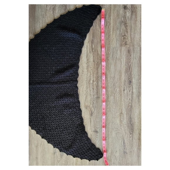 Black Triangle Scarf Handmade Knitted Scarf #1067 - Picture 9 of 11